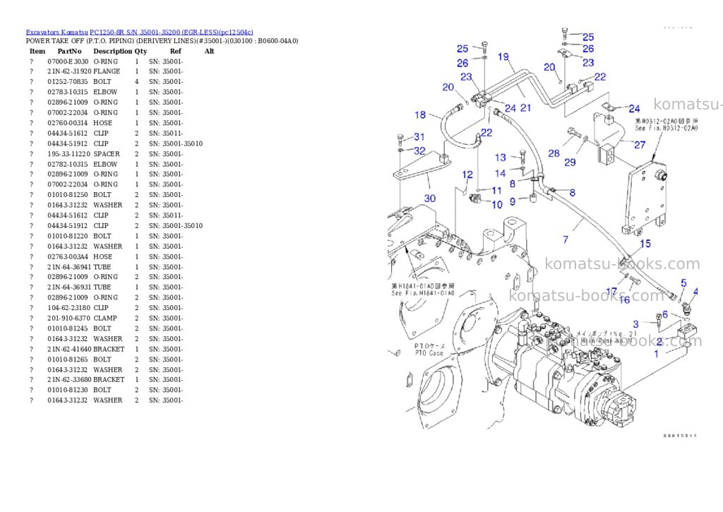 Komatsu pc1250-8r s/n 35001-35200 egr-less Parts catalog cover Page 9