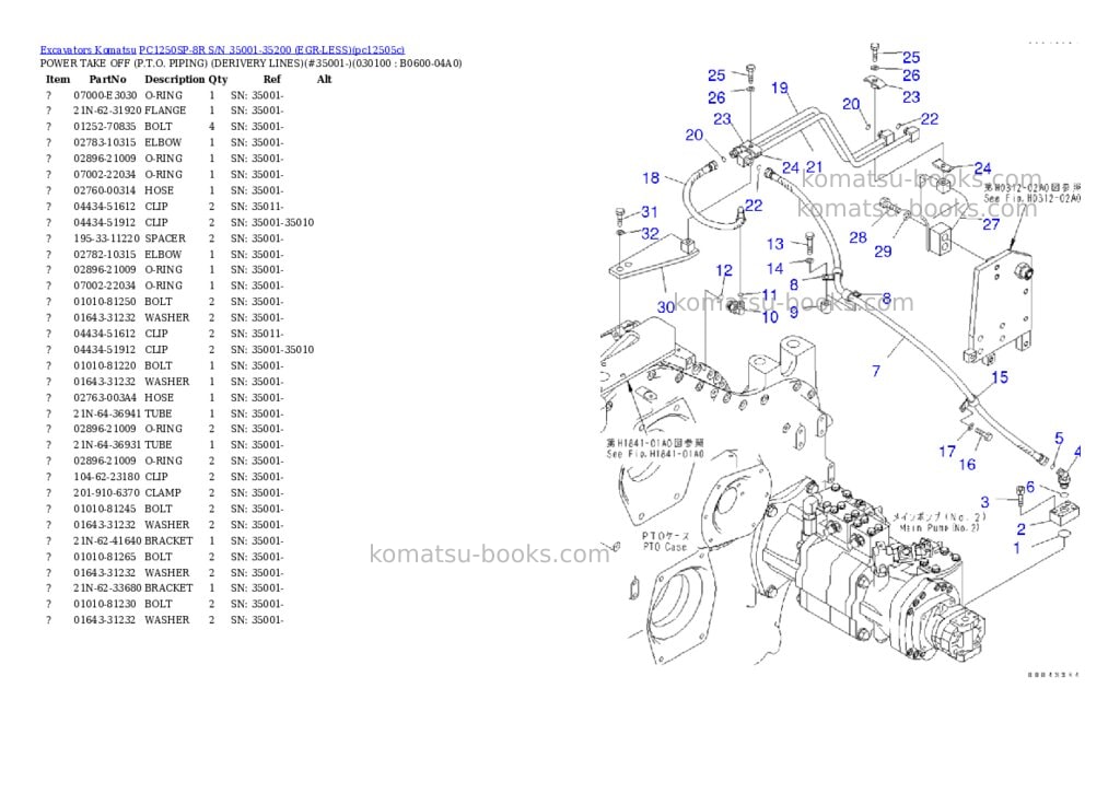 Komatsu pc1250sp-8r s/n 35001-35200 egr-less Parts catalog cover Page 9