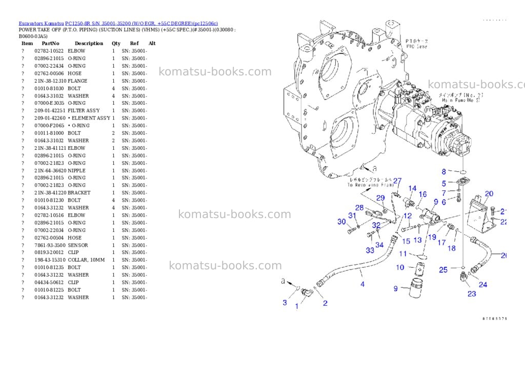 Komatsu pc1250-8r s/n 35001-35200 w/o egr, +55c degree Parts catalog cover Page 7 Komatsu pc1250-8r s/n 35001-35200 w/o egr, +55c degree Parts catalog cover Page 7
