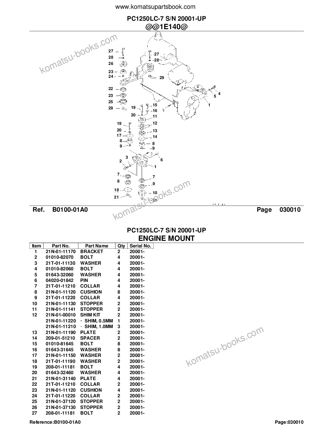 Komatsu pc1250lc-7 s/n 20001-up Parts catalog cover Page 3