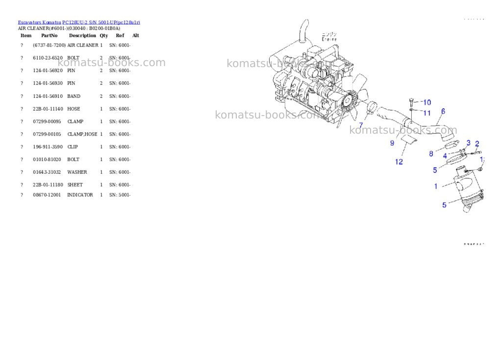 Komatsu pc128uu-2 s/n 5001-up Parts catalog cover Page 3