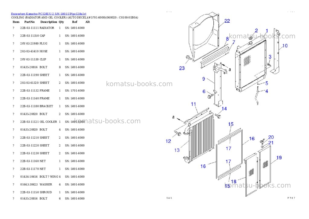 Komatsu pc128uu-2 s/n 5001-up Parts catalog cover Page 9