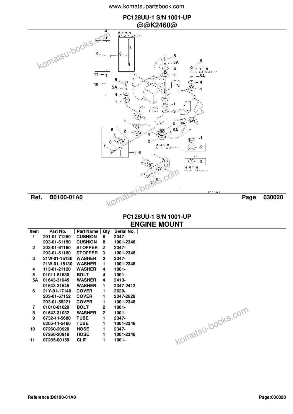Komatsu PC128UU-1 S/N 1001-UP كتالوج قطع الغلاف صفحة 4