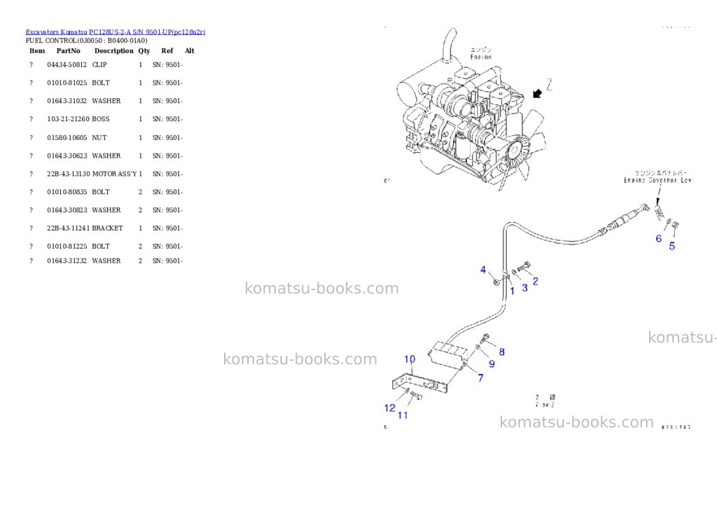 Komatsu pc128us-2-a s/n 9501-up Parts catalog cover Page 4 Komatsu pc128us-2-a s/n 9501-up Parts catalog cover Page 4
