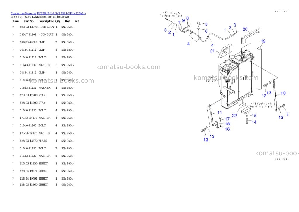 Komatsu pc128us-2-a s/n 9501-up Parts catalog cover Page 9 Komatsu pc128us-2-a s/n 9501-up Parts catalog cover Page 9