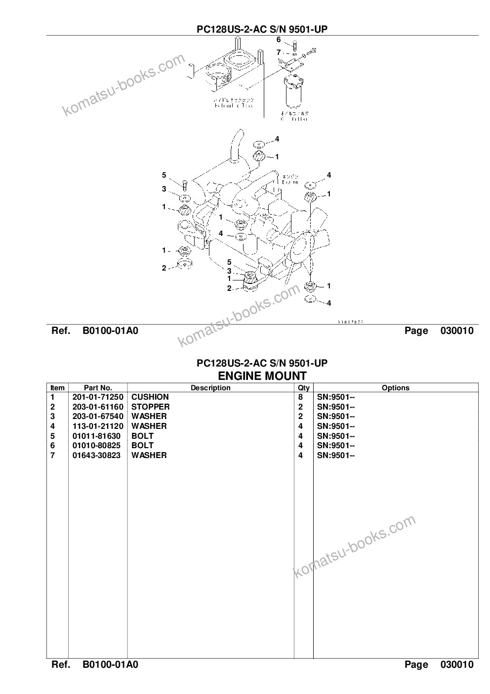 Komatsu pc128us-2-ac s/n 9501-up Parts catalog cover Page 3