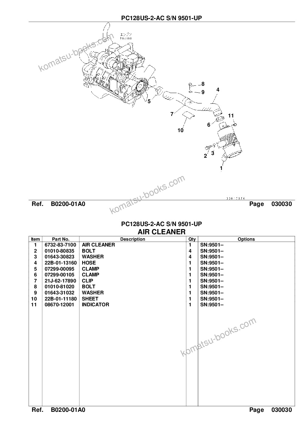 Komatsu pc128us-2-ac s/n 9501-up Parts catalog cover Page 5