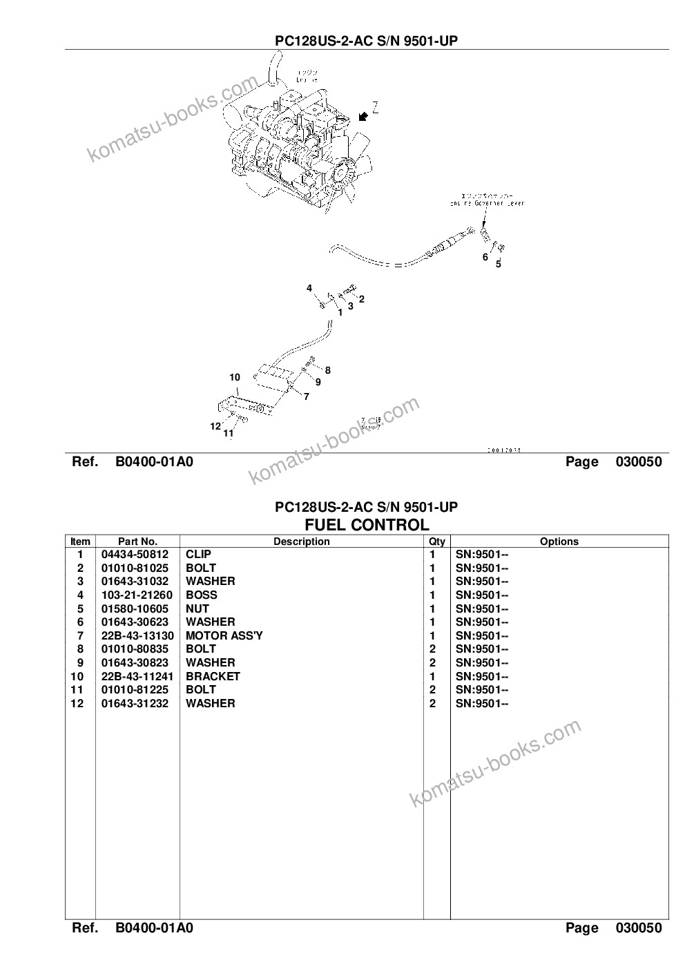Komatsu pc128us-2-ac s/n 9501-up Parts catalog cover Page 7