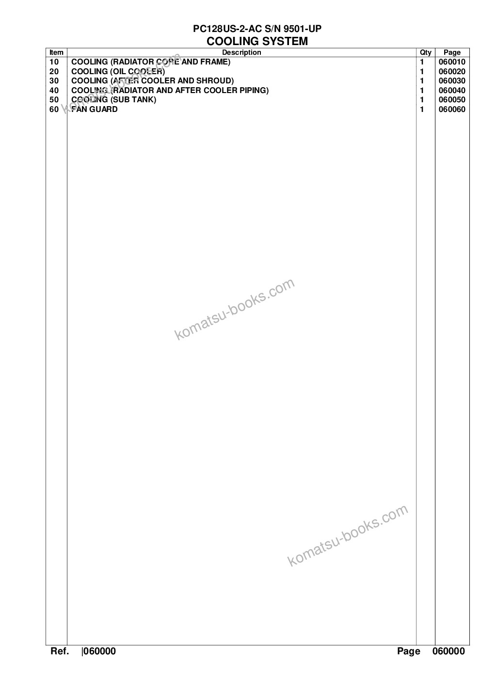 Komatsu pc128us-2-ac s/n 9501-up Parts catalog cover Page 8