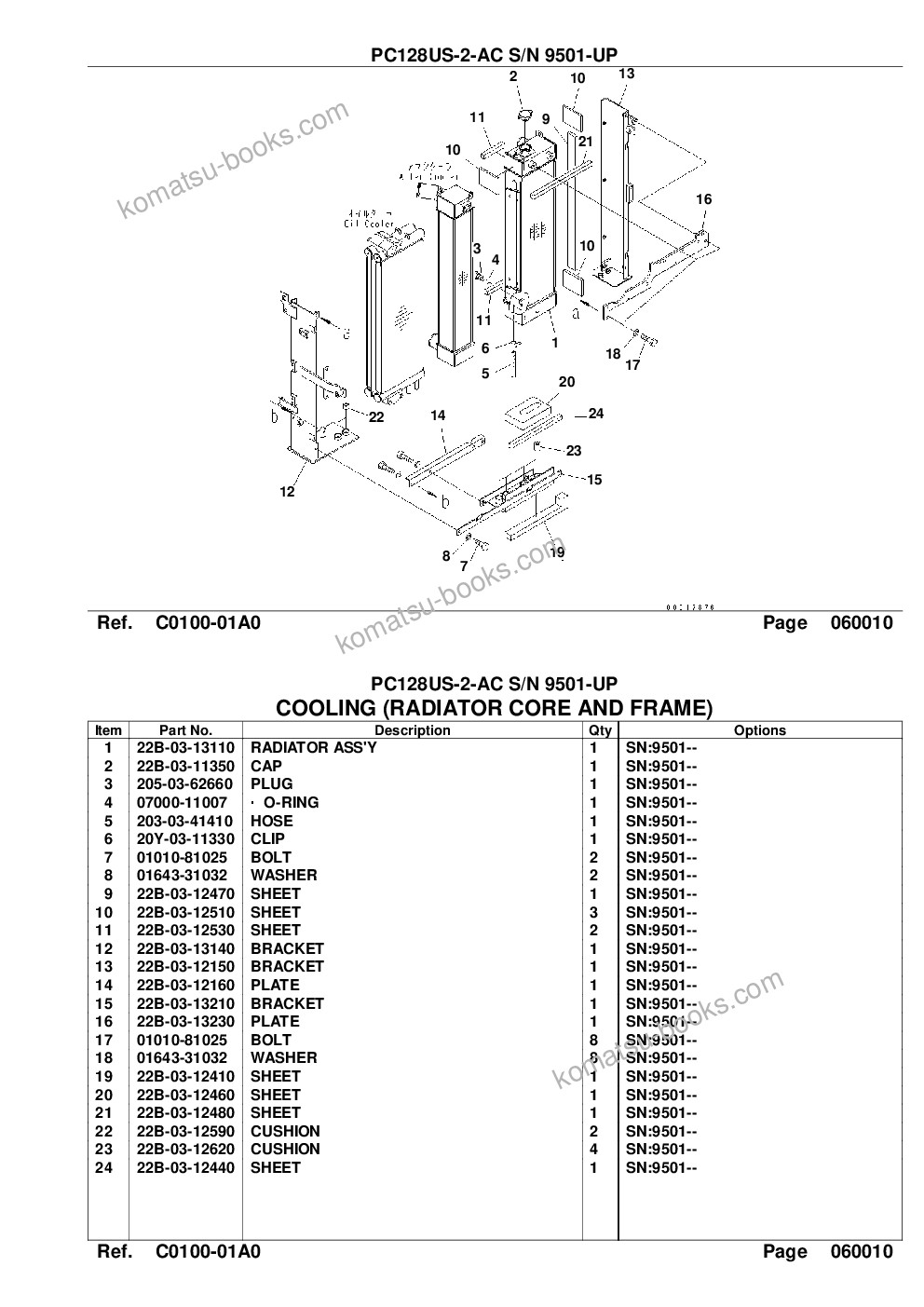 Komatsu pc128us-2-ac s/n 9501-up Parts catalog cover Page 9