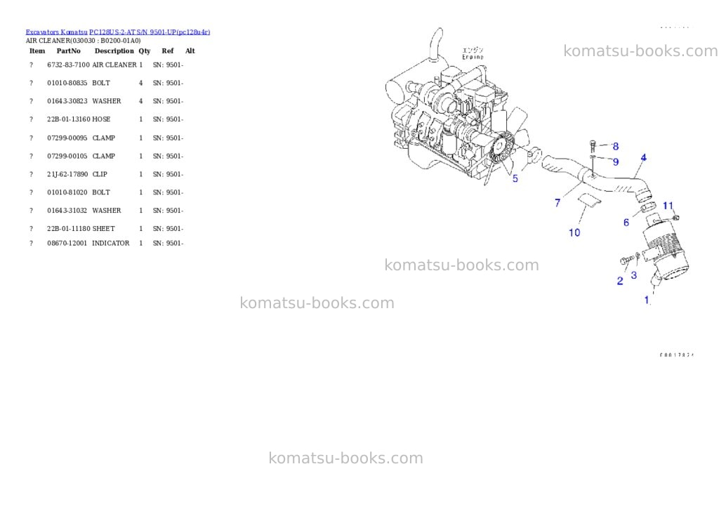 Komatsu pc128us-2-at s/n 9501-up Parts catalog cover Page 2
