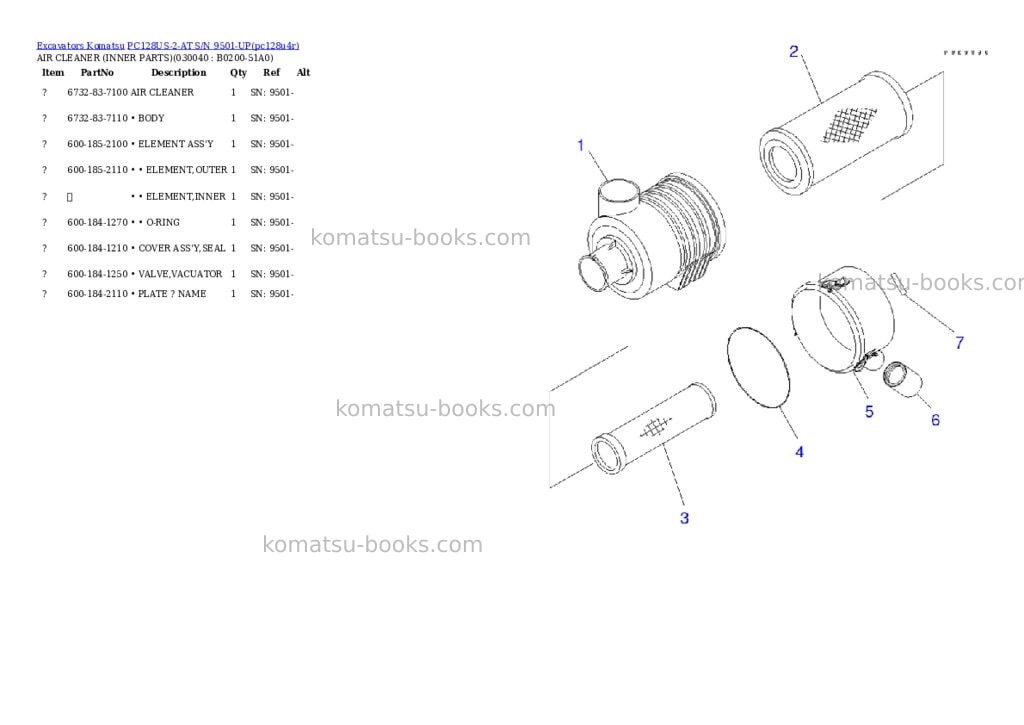 Komatsu pc128us-2-at s/n 9501-up Parts catalog cover Page 3