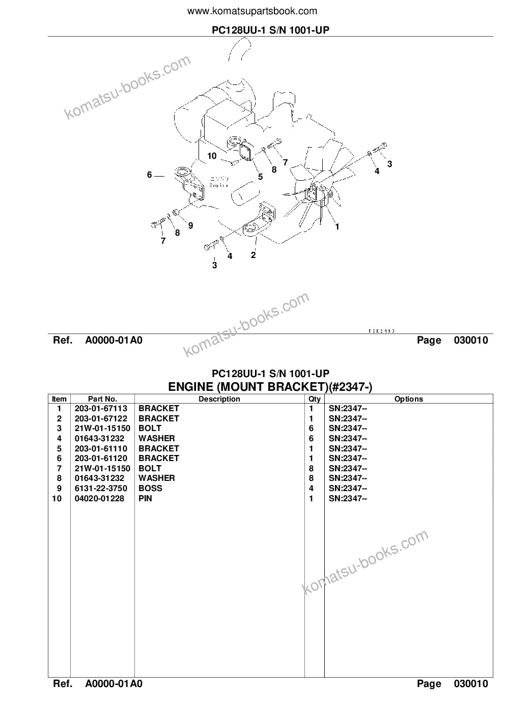 Komatsu pc128uu-1 s/n 1001-up Parts catalog cover Page 3