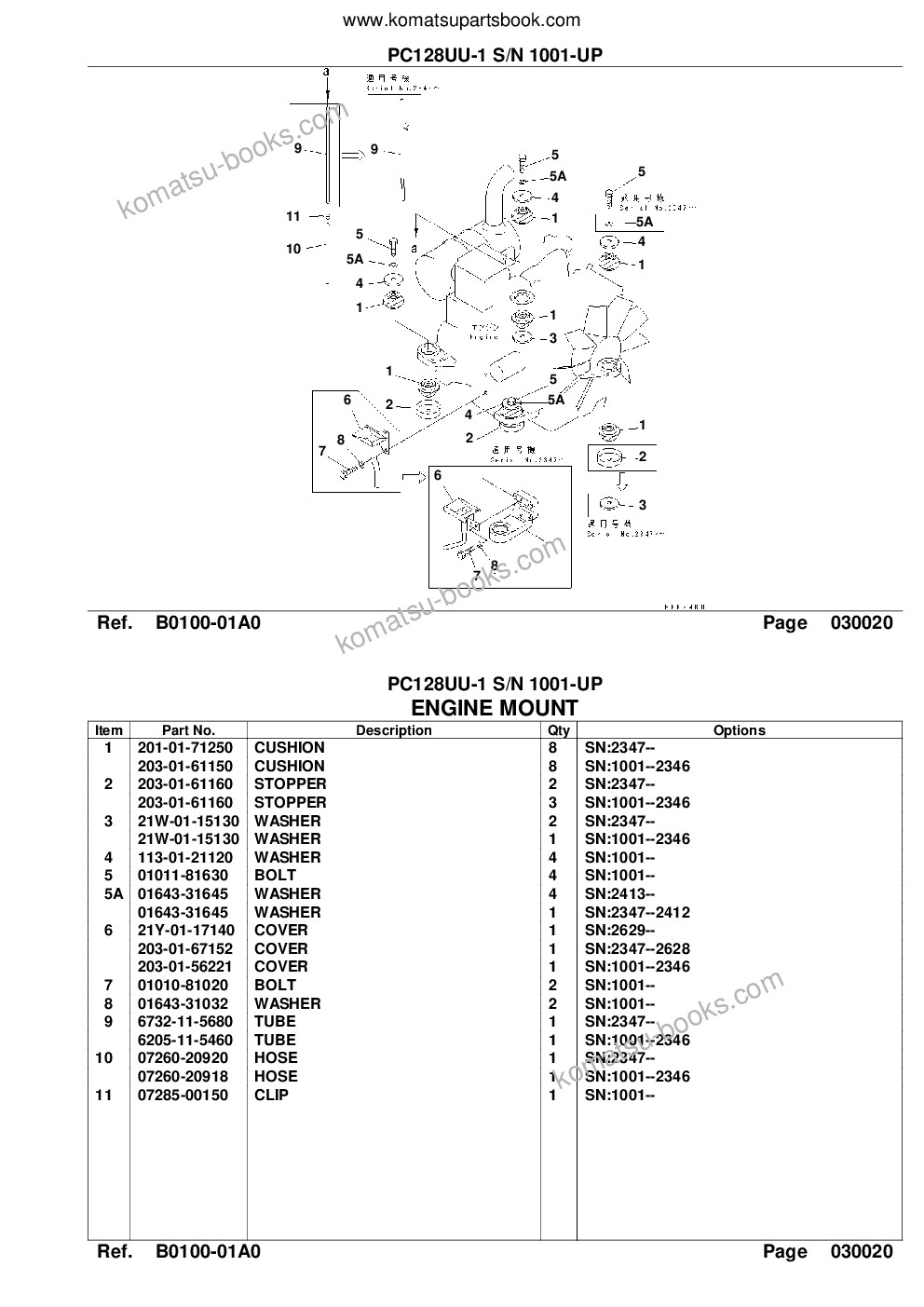 Komatsu pc128uu-1 s/n 1001-up Parts catalog cover Page 4