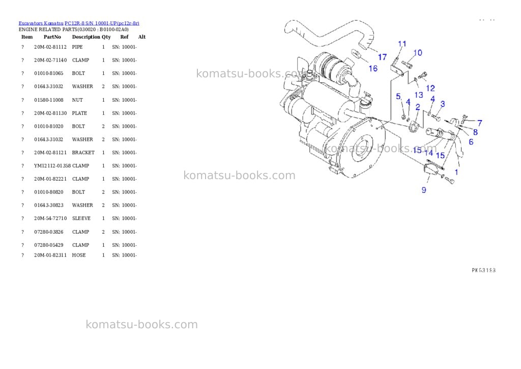 Komatsu PC12R-8 S/N 10001-UP Parts catalog cover Komatsu PC12R-8 S/N 10001-UP Parts catalog cover