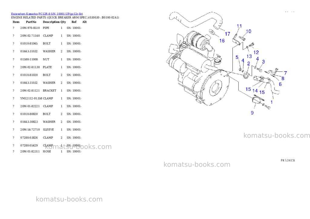Komatsu PC12R-8 S/N 10001-UP Parts catalog cover Page 2 Komatsu PC12R-8 S/N 10001-UP Parts catalog cover Page 2