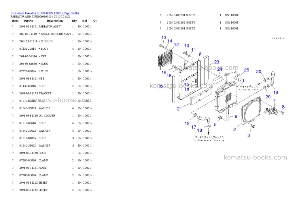 Komatsu PC12R-8 S/N 10001-UP Parts catalog cover Page 4 Komatsu PC12R-8 S/N 10001-UP Parts catalog cover Page 4