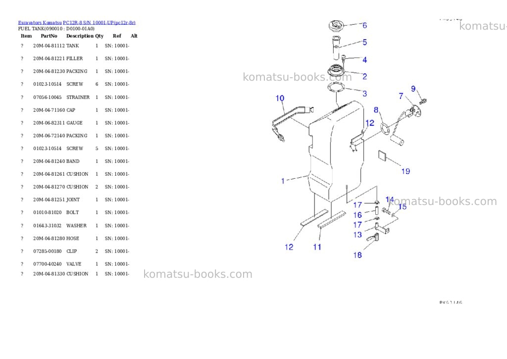 Komatsu PC12R-8 S/N 10001-UP Parts catalog cover Page 6 Komatsu PC12R-8 S/N 10001-UP Parts catalog cover Page 6