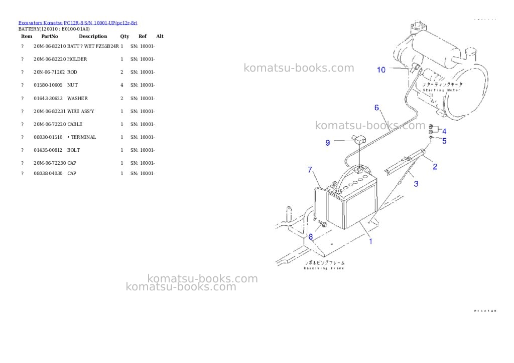 Komatsu PC12R-8 S/N 10001-UP Parts catalog cover Page 8 Komatsu PC12R-8 S/N 10001-UP Parts catalog cover Page 8