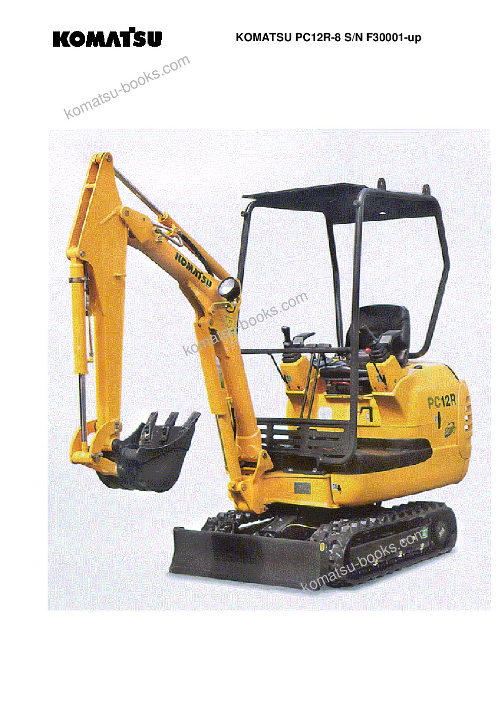 Komatsu pc12r-8 s/n f30001-up Parts catalog cover