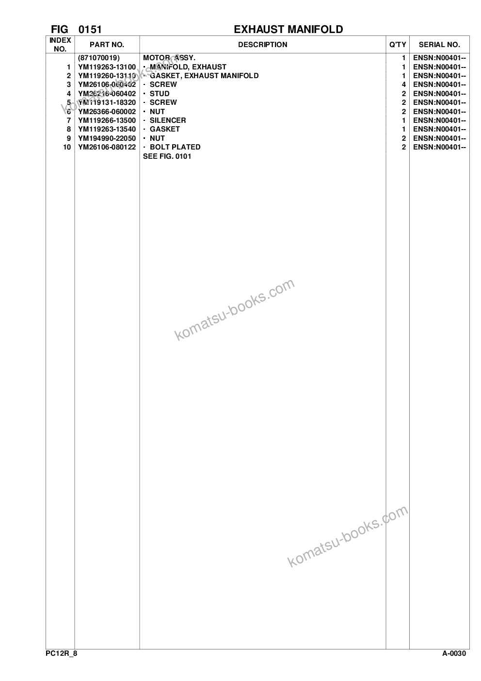 Komatsu pc12r-8 s/n f30001-up Parts catalog cover Page 9