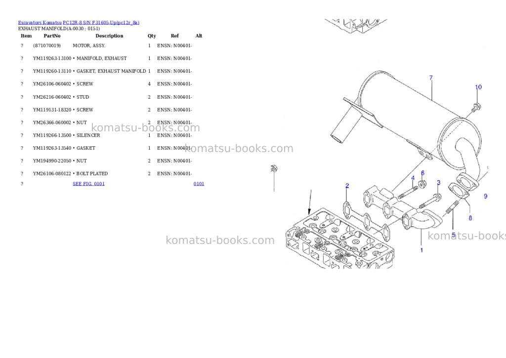 Komatsu pc12r-8 s/n f31605-up Parts catalog cover Page 2