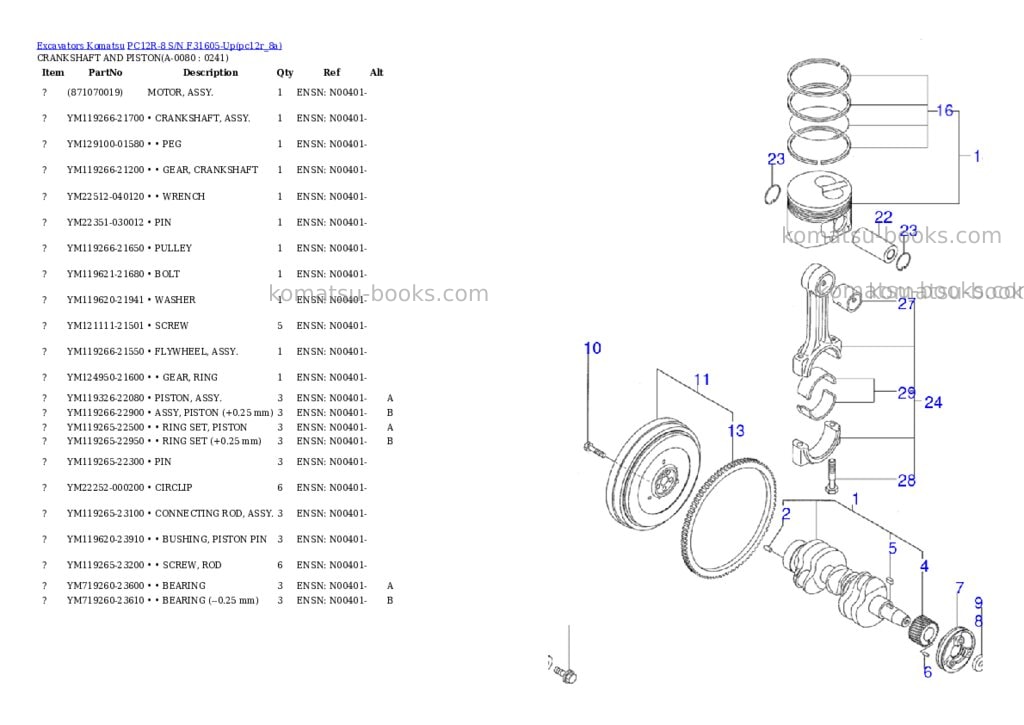 Komatsu pc12r-8 s/n f31605-up Parts catalog cover Page 7