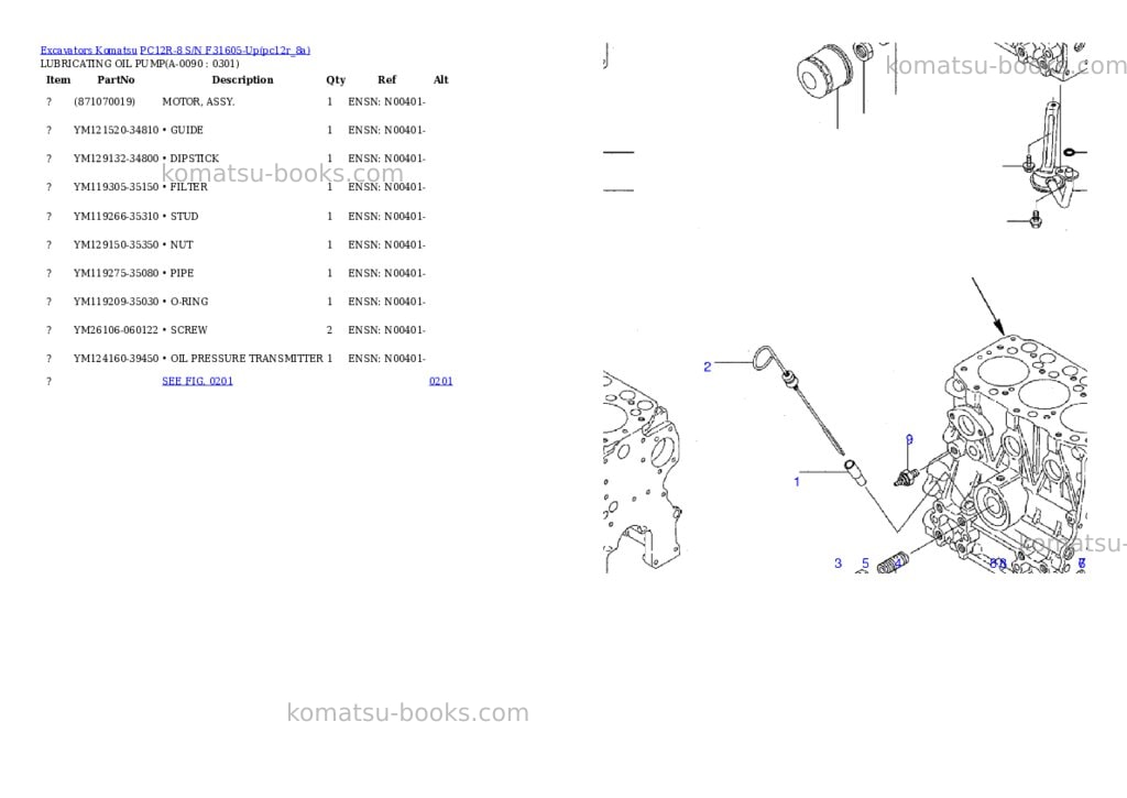 Komatsu pc12r-8 s/n f31605-up Parts catalog cover Page 8