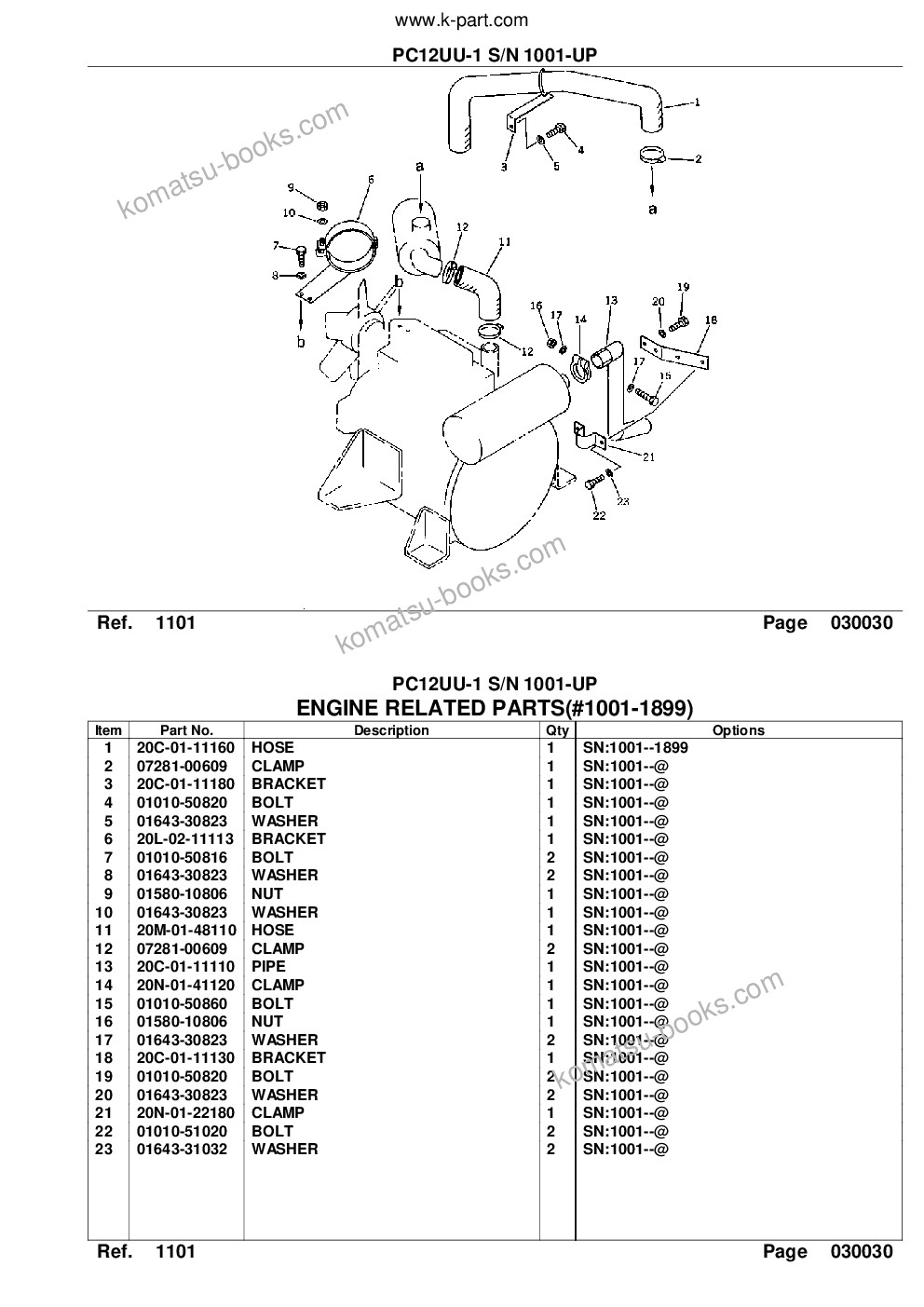 Komatsu PC12UU-1 S/N 1001-UP Parts catalog cover Page 5