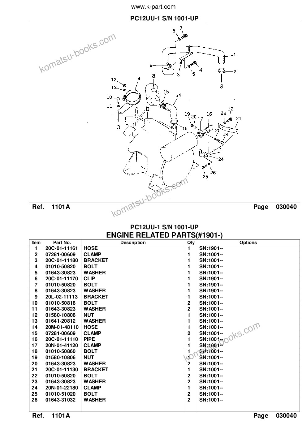 Komatsu PC12UU-1 S/N 1001-UP Parts catalog cover Page 6