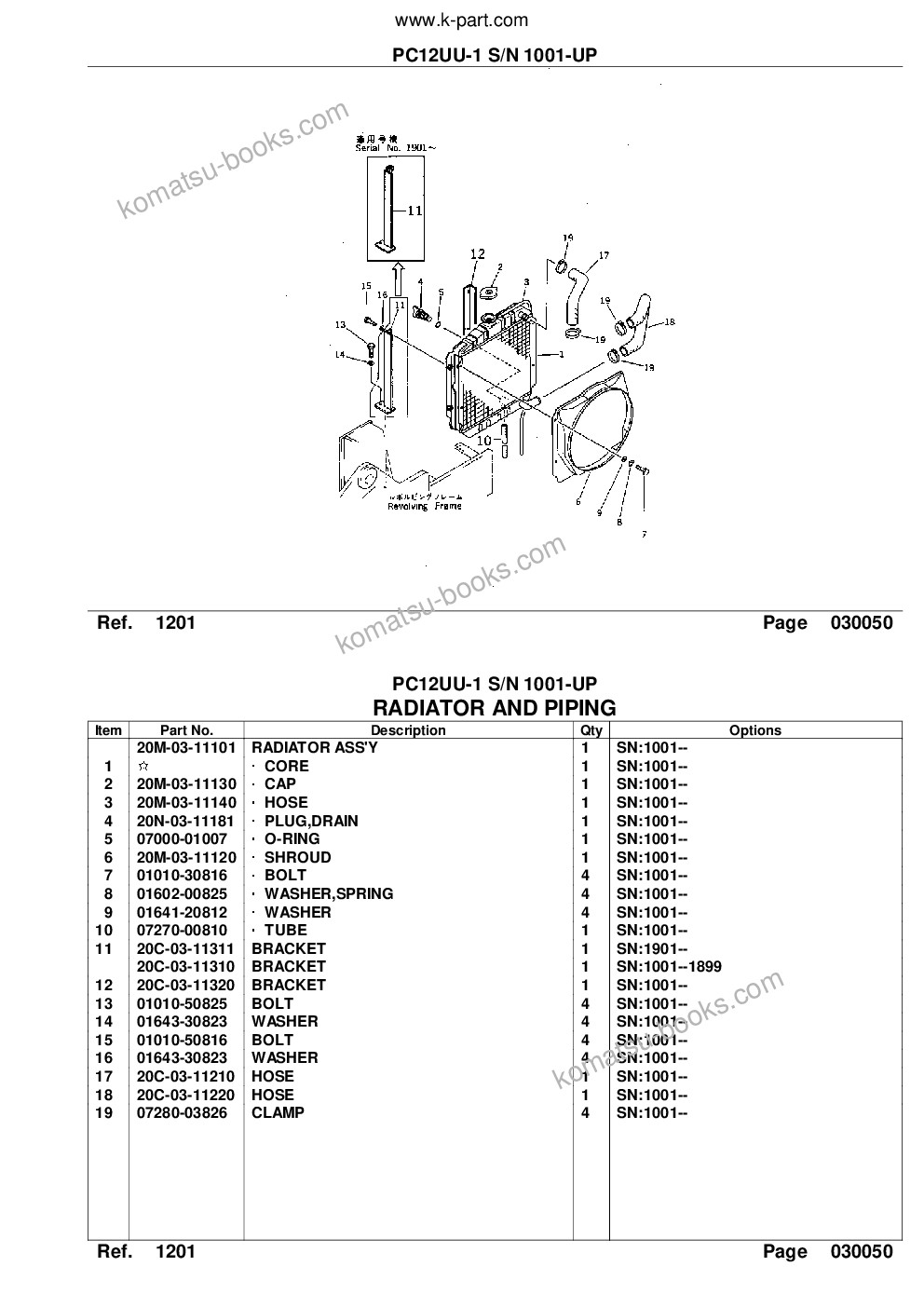 Komatsu PC12UU-1 S/N 1001-UP Parts catalog cover Page 7