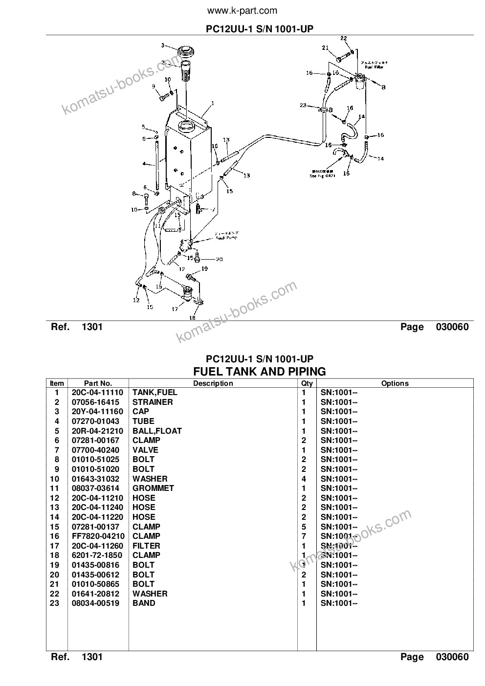 Komatsu PC12UU-1 S/N 1001-UP Parts catalog cover Page 8