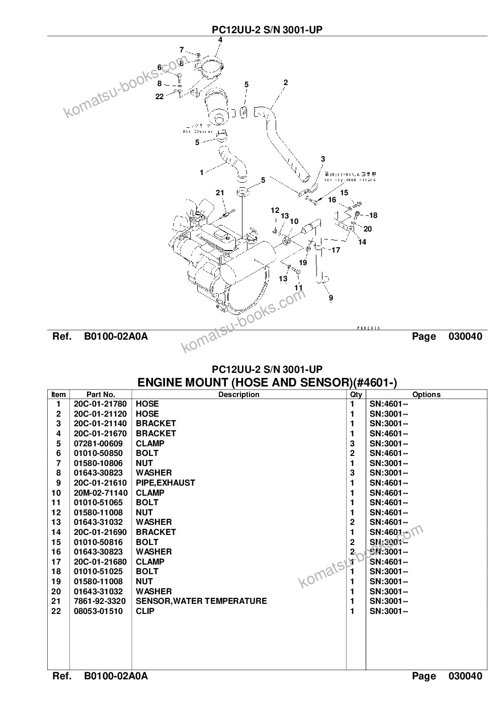 Komatsu pc12uu-2 s/n 3001-up Parts catalog cover Page 6 Komatsu pc12uu-2 s/n 3001-up Parts catalog cover Page 6