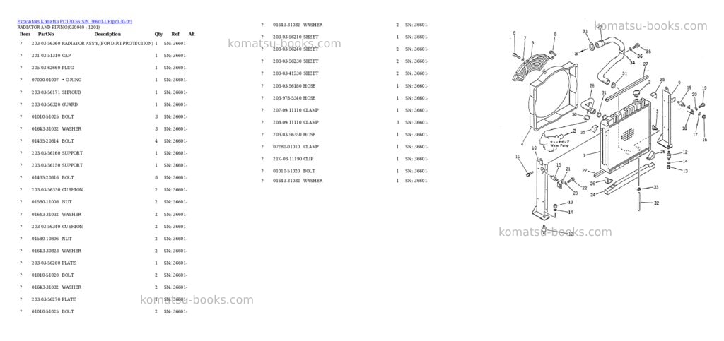 Komatsu pc130-5s s/n 36601-up Parts catalog cover Page 3