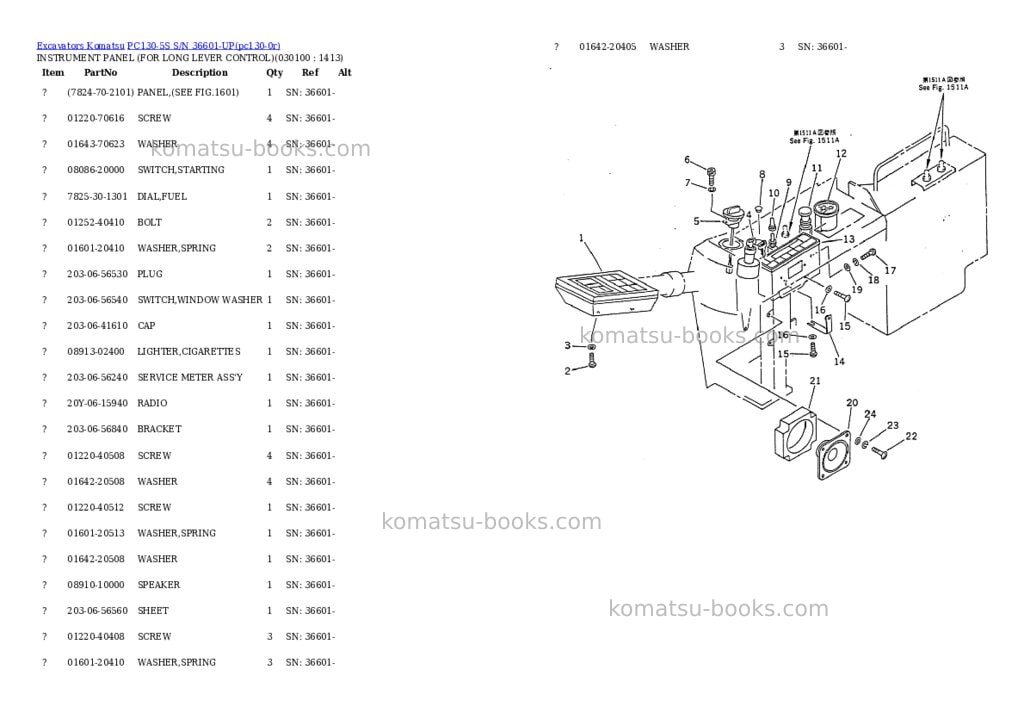 Komatsu pc130-5s s/n 36601-up Parts catalog cover Page 9