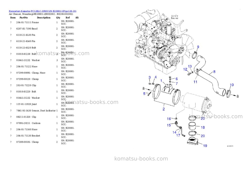 Komatsu PC130LC-10M0 S/N B20001-UP Parts catalog cover Page 3