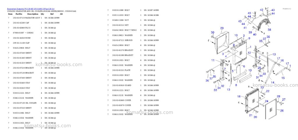 Komatsu pc130-6e s/n 45001-up Parts catalog cover Page 5