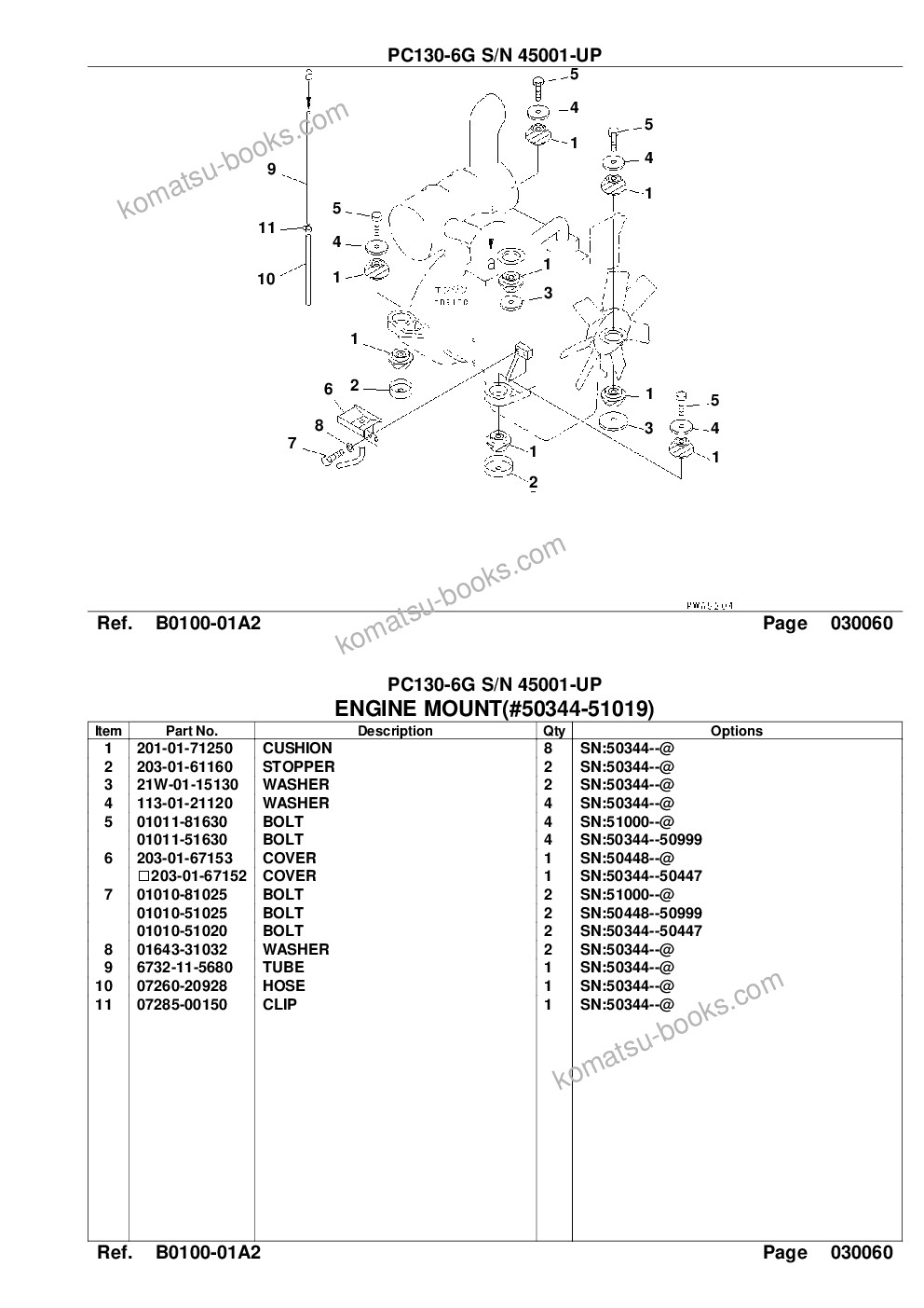Komatsu PC130-6G S/N 45001-UP Parts catalog cover Page 9