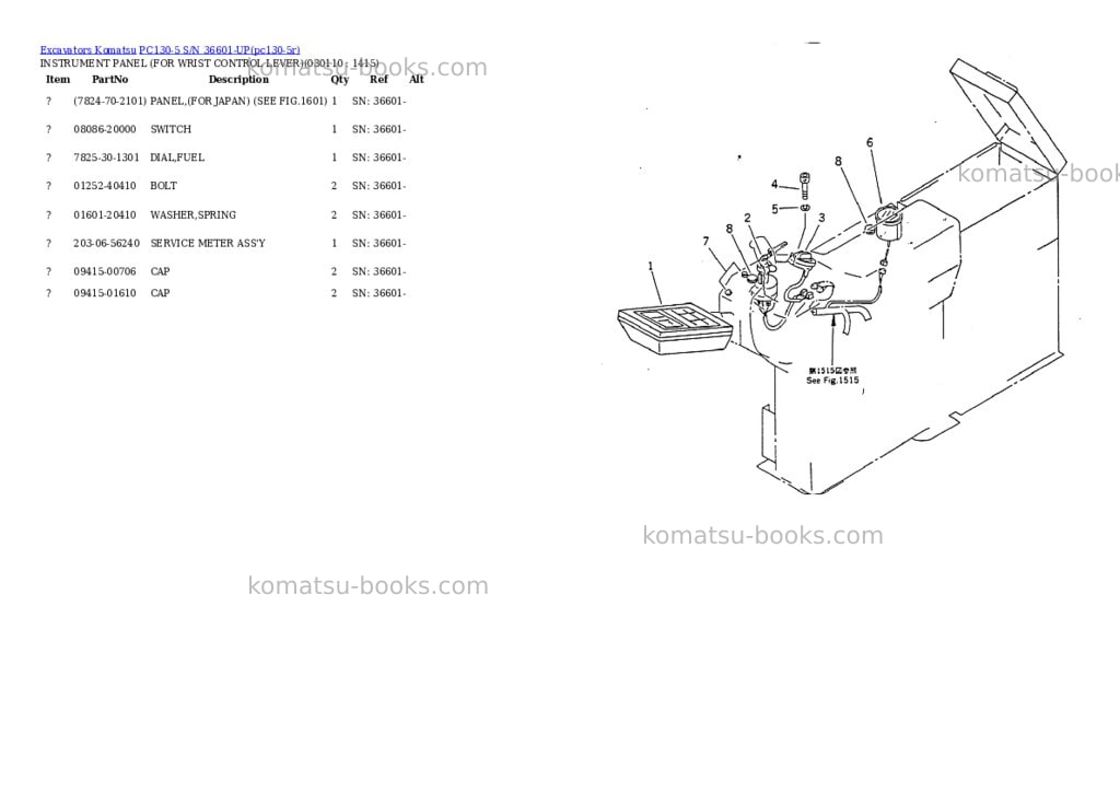 Komatsu pc130-5 s/n 36601-up Parts catalog cover Page 10 Komatsu pc130-5 s/n 36601-up Parts catalog cover Page 10