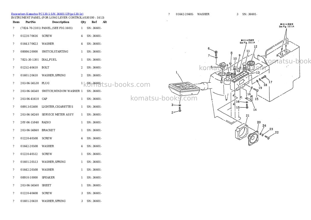 Komatsu pc130-5 s/n 36601-up Parts catalog cover Page 9 Komatsu pc130-5 s/n 36601-up Parts catalog cover Page 9
