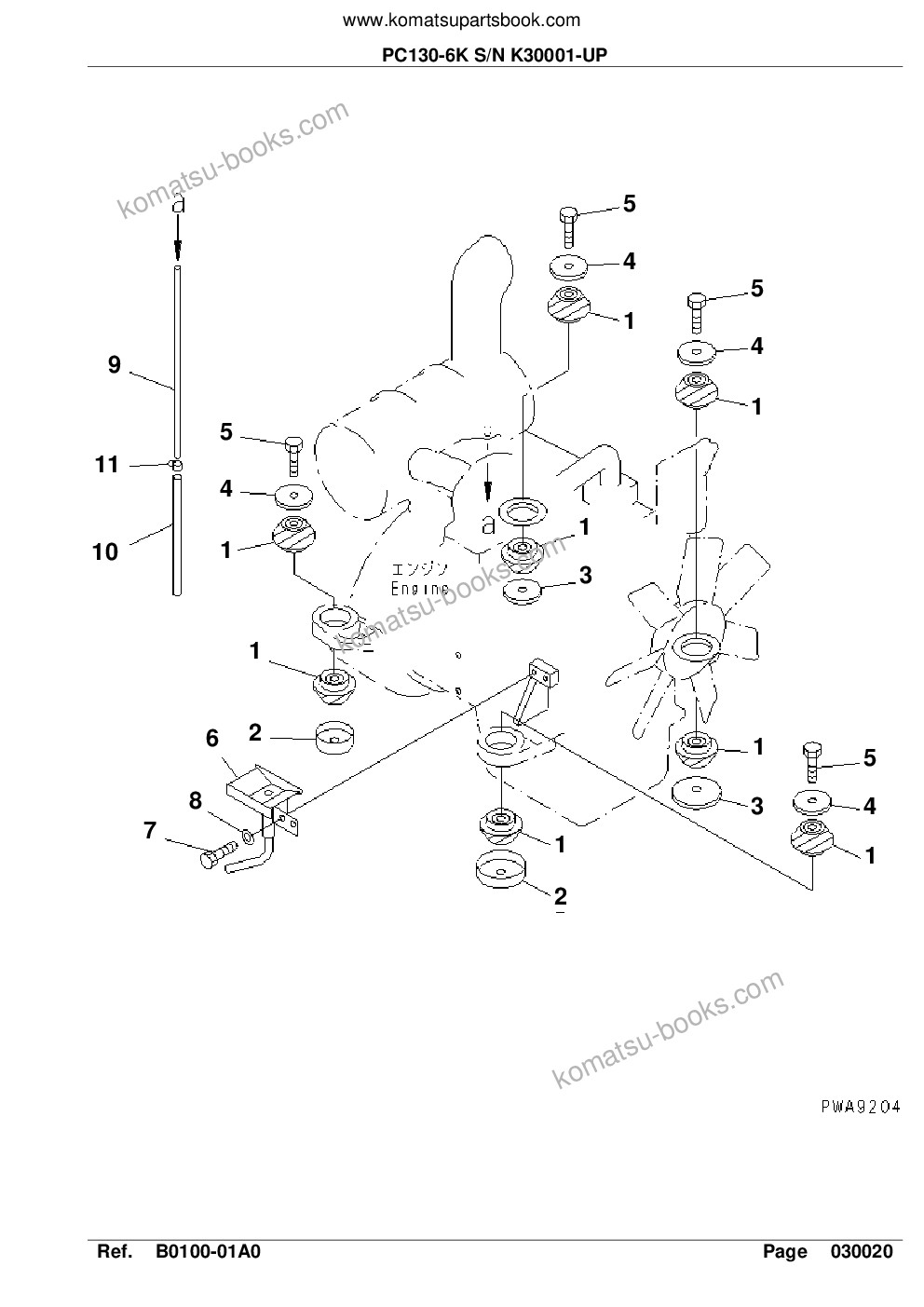 Komatsu pc130-6k s/n k30001-up Parts catalog cover Page 5