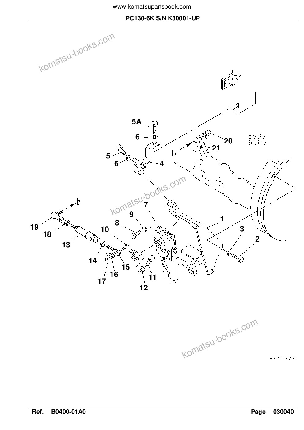 Komatsu pc130-6k s/n k30001-up Parts catalog cover Page 9