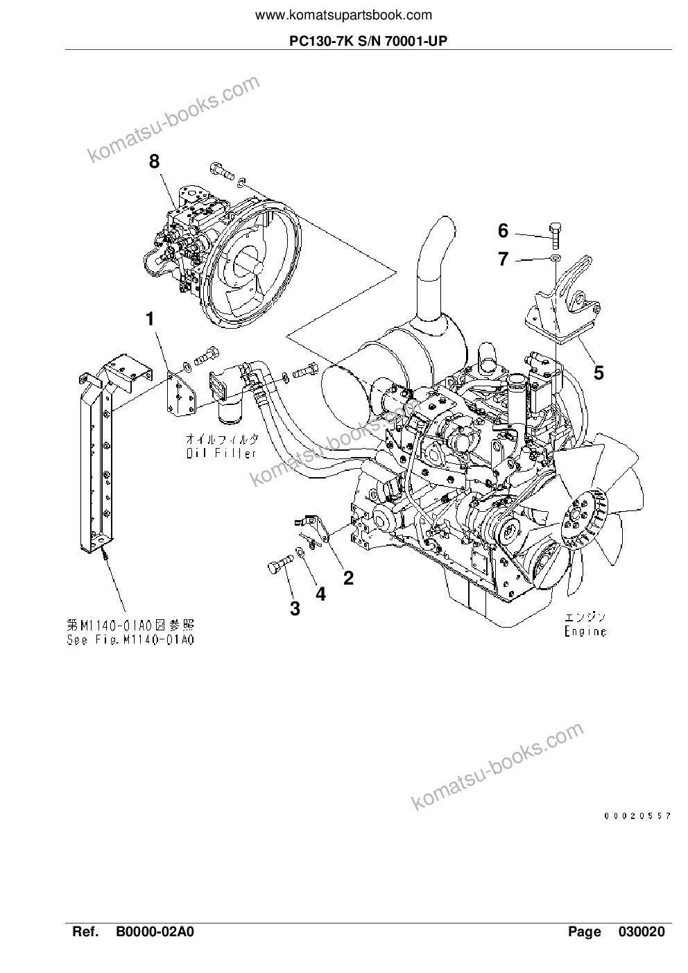Komatsu pc130-7k s/n 70001-up Parts catalog cover Page 5