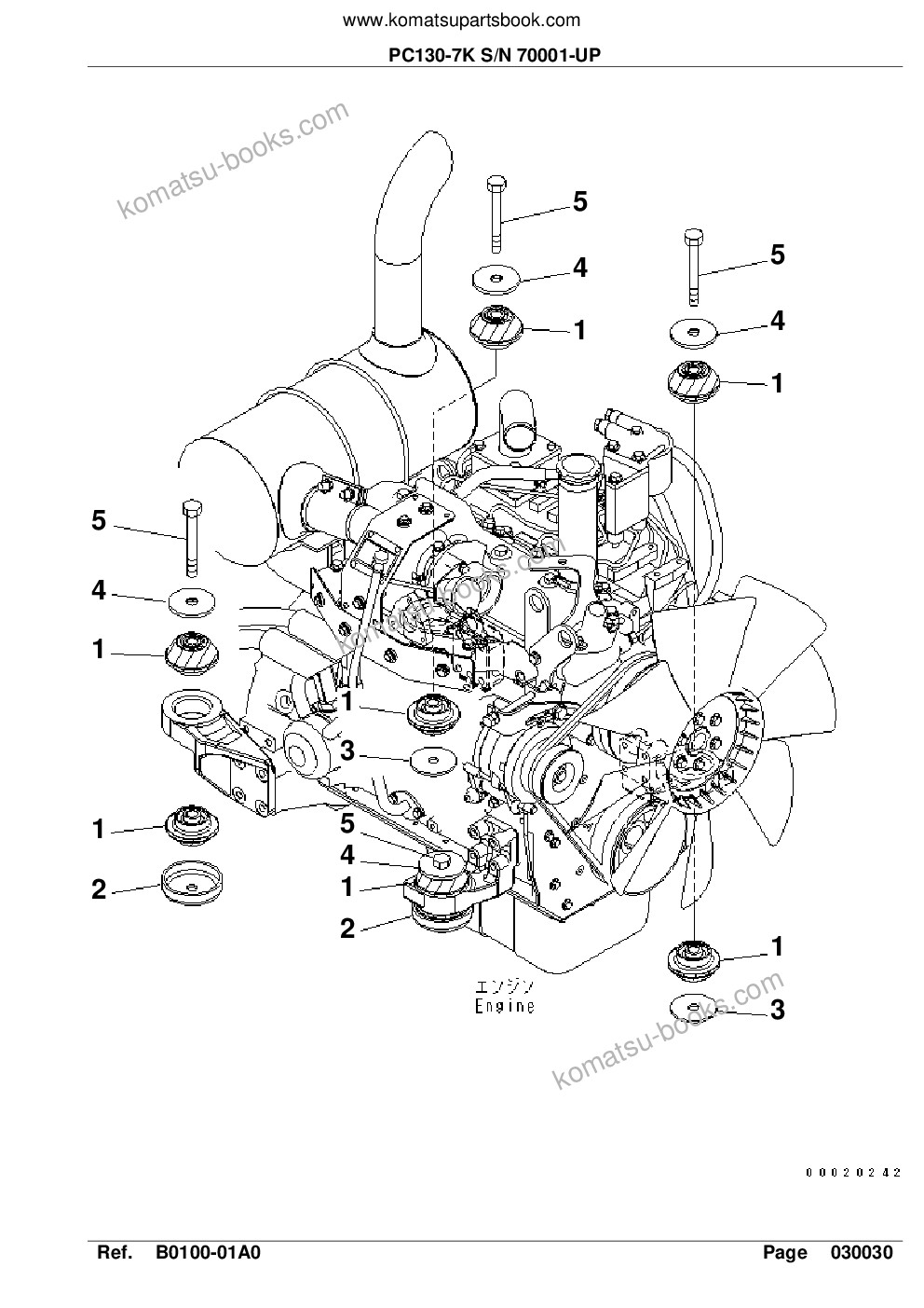 Komatsu pc130-7k s/n 70001-up Parts catalog cover Page 7