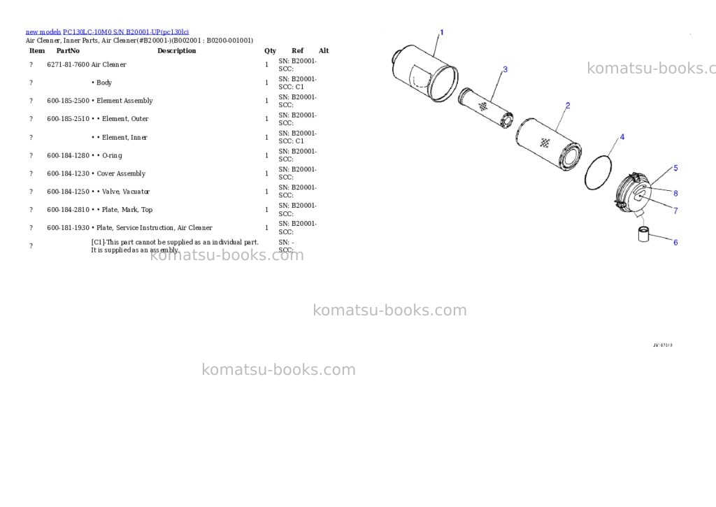 Komatsu PC130LC-10M0 S/N B20001-UP Parts catalog cover Page 3