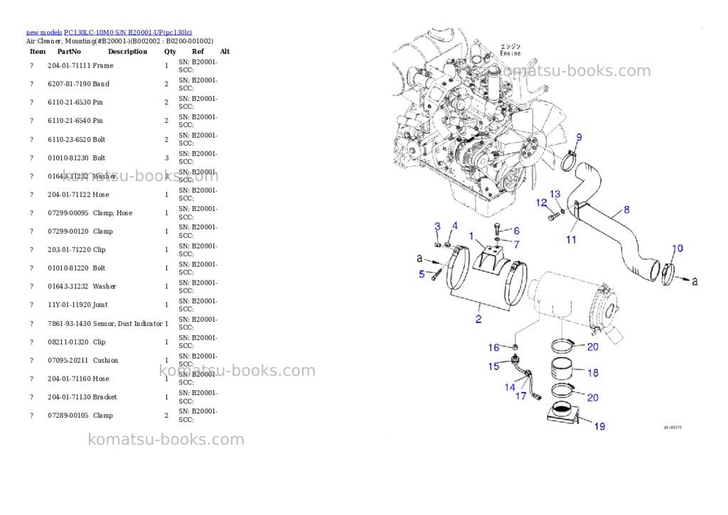 Komatsu PC130LC-10M0 S/N B20001-UP Parts catalog cover Page 4