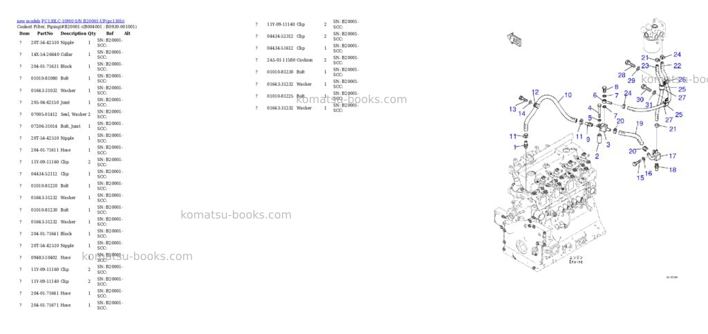 Komatsu PC130LC-10M0 S/N B20001-UP Parts catalog cover Page 5