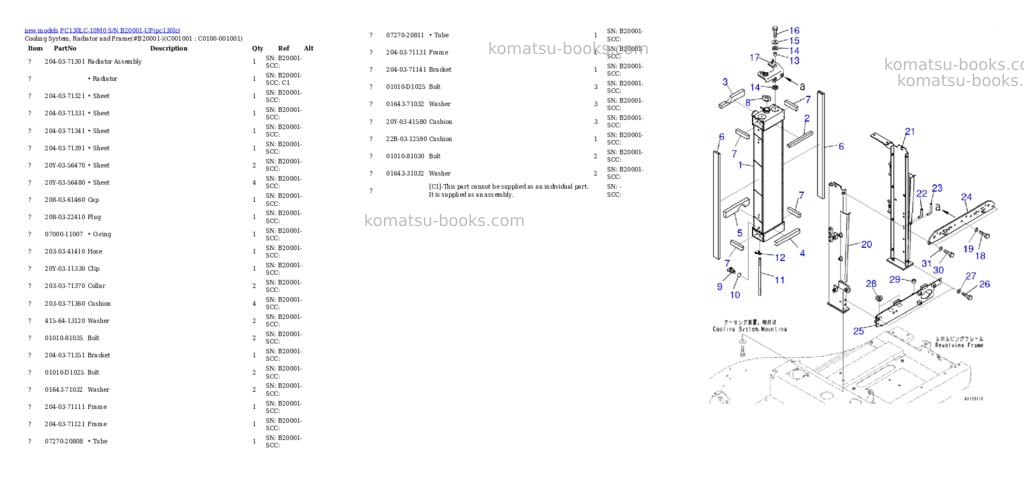 Komatsu PC130LC-10M0 S/N B20001-UP Parts catalog cover Page 7