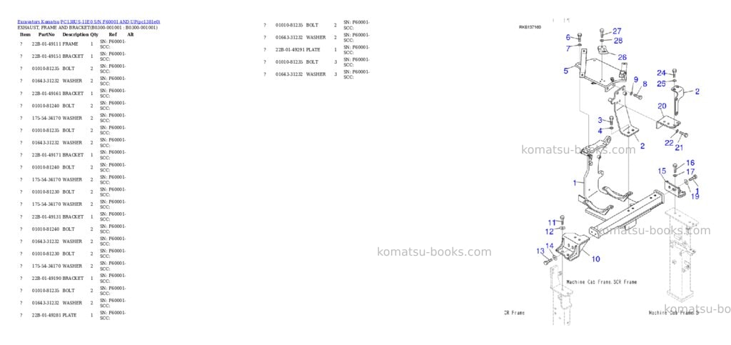 Komatsu PC138US-11E0 S/N F60001 AND UP Parts catalog cover Page 10