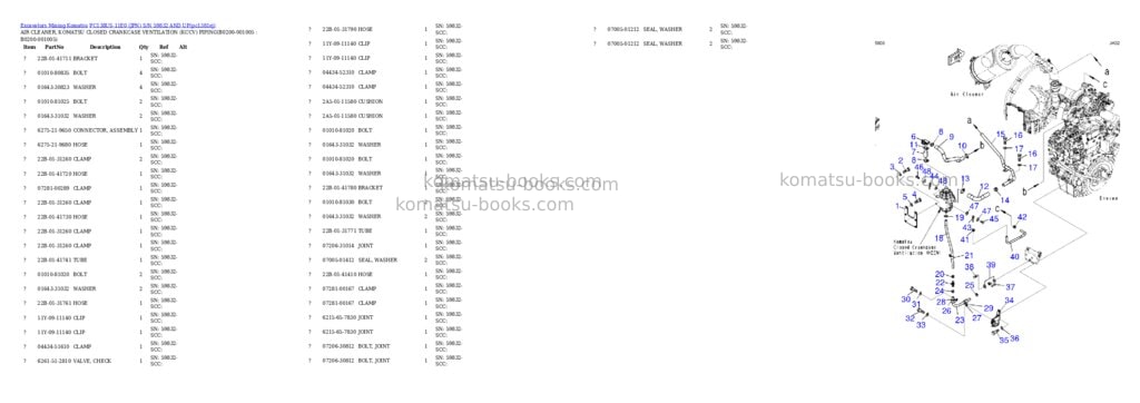 Komatsu PC138US-11E0 (JPN) S/N 59832 AND UP Parts catalog cover Page 8